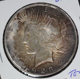 1923 Peace Dollar - Uncirculated Toned Coin - - photo