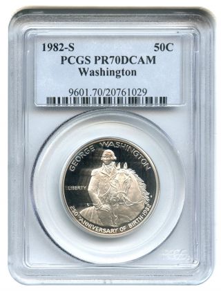 1982 - S Washington 50c Pcgs Proof 70 Dcam Modern Commemorative Half Dollar photo