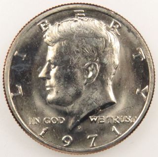 1971 D Uncirculated Kennedy Half Dollar (b02) photo
