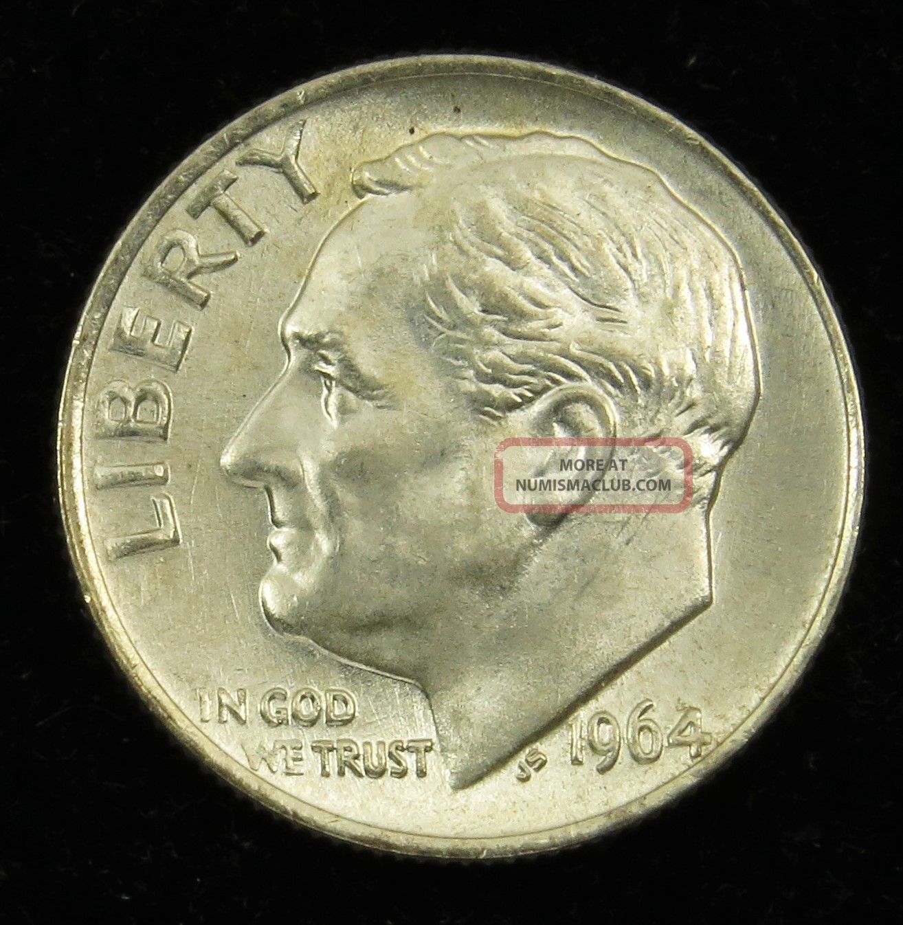 1964 Uncirculated 90 Silver Roosevelt Dime (b03)
