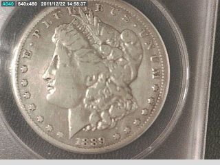 1889 Cc Morgan Silver Dollar Vf 20 Graded By Anacs Top Key Coin 350,  000 Minted photo