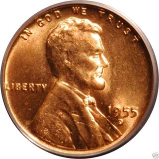 1955 - D Pcgs Ms63 Red Lincoln Cent Ddo - 001 Fs - 101 5227 photo