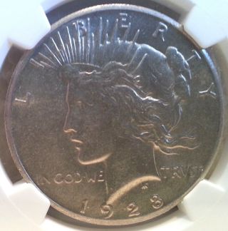 Very Choice Ngc Au 58 1928 Peace Dollar - - Key Year photo