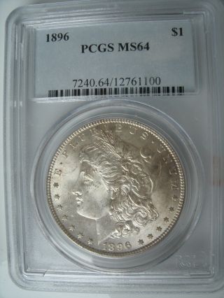 1896 Morgan Silver Dollar - Pcgs Ms 64 - Coin photo