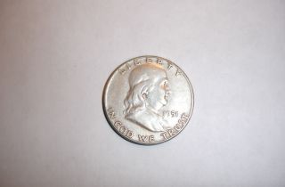 1951 - P Franklin Half Dollar - 90% Silver - photo