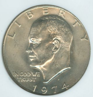1974 - D Eisenhower $1 Dollar Ngc Ms65 photo