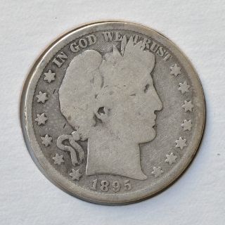 1895 50c Barber Half Dollar (90% Silver Coin) - G (2) photo