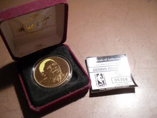 Dennis Rodman Chicago Bulls Commemorative Limited Edition Bronze Coin W/ photo