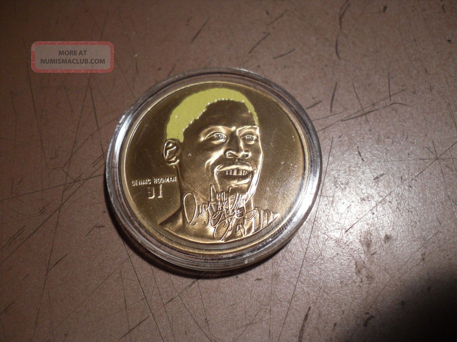 Dennis Rodman Chicago Bulls Commemorative Limited Edition Bronze Coin W 