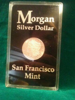 Morgan Silver Dollar 1880 (s) San Francisco In Plastic Case photo