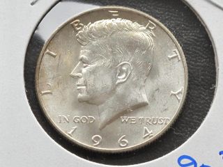 1964 - D Kennedy Half Dollar 90% Silver U.  S.  Coin C9772 photo