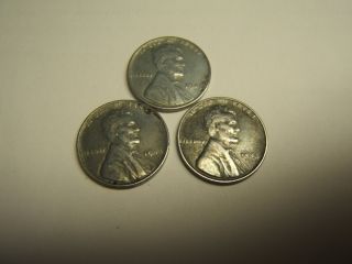 3 - 1943p Lincoln Steel Wheat Cent. photo