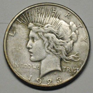 1923 S Peace Silver Dollar Grading Vf Z241 photo