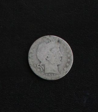 1916 Barber Quarter 90% Silver Coin photo