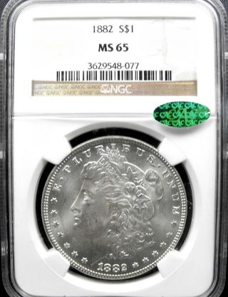 1882 Morgan Dollar Ngc Ms65 Cac Approved photo