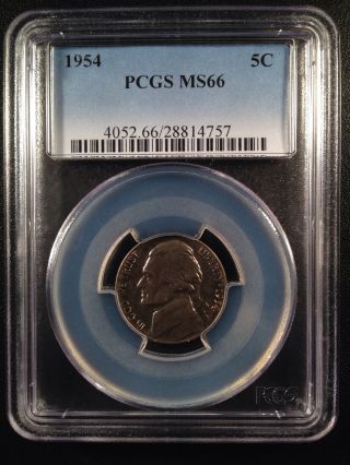 1954 Jefferson Nickel Five Cent Pcgs Ms66  28814757 photo