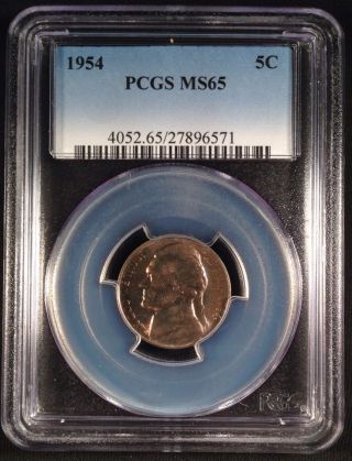 1954 Jefferson Nickel Five Cent Pcgs Ms65 Color 27896571 photo