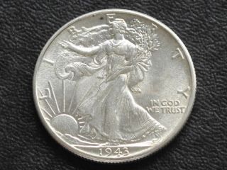 1943 - P Liberty Walking Half Dollar 90% Silver A8363l photo
