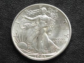 1943 - P Liberty Walking Half Dollar 90% Silver A8367l photo