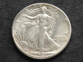 1941 - P Liberty Walking Half Dollar 90% Silver A8365l photo