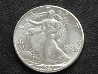 1941 - P Liberty Walking Half Dollar 90% Silver A8370l photo