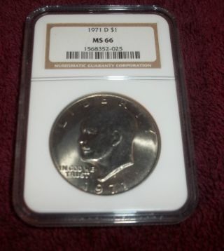 1971 - D Ike Eisenhower Dollar Ngc Ms66 This Is A Premium Quality Coin photo