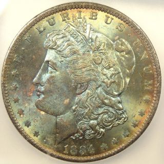 1884 - O Morgan Silver Dollar Icg Ms65 - Rainbow Coin photo
