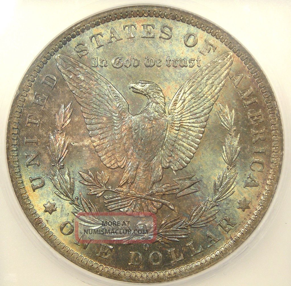 1884 - O Morgan Silver Dollar Icg Ms65 - Rainbow Coin