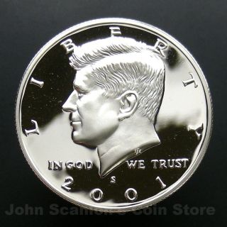 2001 - S Kennedy Half Dollar 90% Silver - Gem Proof Deep Cameo U.  S.  Coin photo