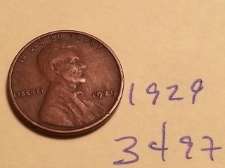 1929 Lincoln Cent Fine Detail Great Coin (3497) Wheat Back Penny photo