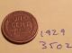 1929 Lincoln Cent Fine Detail Great Coin (3502) Wheat Back Penny Small Cents photo 1