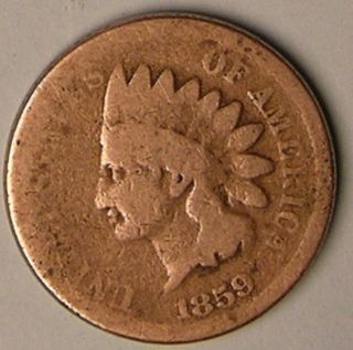 1859 Indian Head Penny,  Aa 96 photo