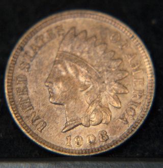 1908 Indian Head Cent Unc (c0506) photo