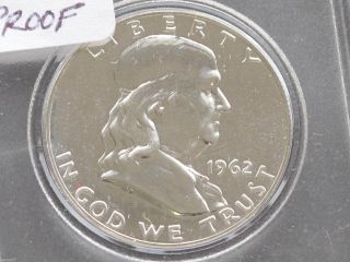 1962 - P Franklin Half Dollar 90% Silver Proof U.  S.  Coin D3130 photo