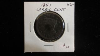 1851 1c Bn Braided Hair Cent photo