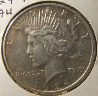 1924 Silver Peace Dollar Au - Bu Beauty photo
