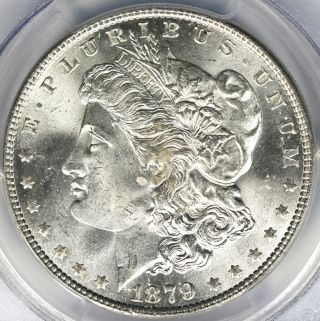 1879 (p) Morgan Silver Dollar $1 Pcgs Ms65 Lustrous,  Mostly White Coin photo