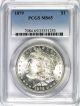 1879 (p) Morgan Silver Dollar $1 Pcgs Ms65 Lustrous,  Mostly White Coin Dollars photo 2