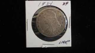 1834 50c Lg Date Small Letters Capped Bust Half Dollar photo