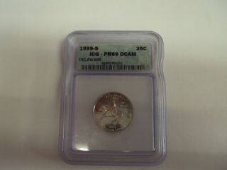 Icg 1999 - S 25c Delaware Coin photo