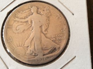 1916 - D Walking Liberty Half Dollar,  Vg photo