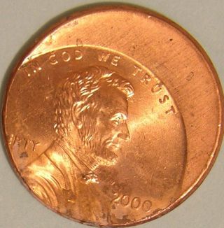 2000 P Lincoln Memorial Penny,  (off Center) Unc,  Error Coin,  Ae 505 photo