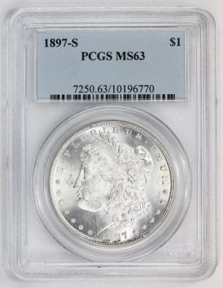 1897 S Morgan Silver Dollar Ms 63 Pcgs (6770) photo
