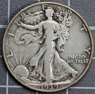 1939 - S Walking Liberty Half Dollar Fine C photo