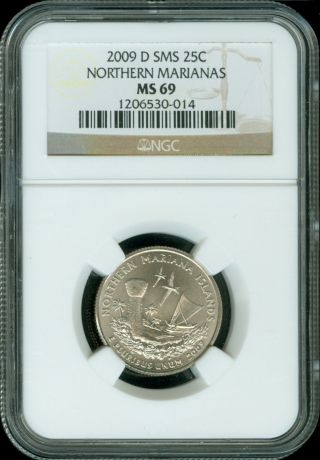 2009 - D Northern Marianas Quarter Ngc Sms Ms69 Finest Registry Coin photo