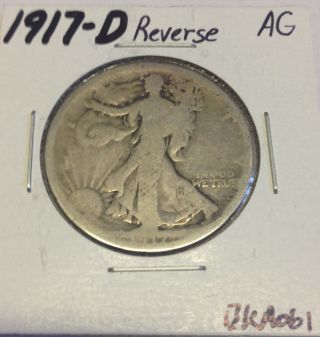 1917 D Rev - Silver Walking Liberty Half Dollar - Ag Bka061 photo
