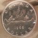 Brilliant Uncirculated 1966 Large Beads Canada Silver Dollar In Cello Coins: Canada photo 1