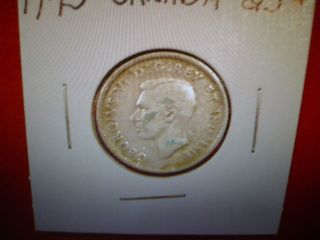 Silver 1943 Canada 25 Cents - King George Vi - Quarter Dollar - Wwii Era Coin photo