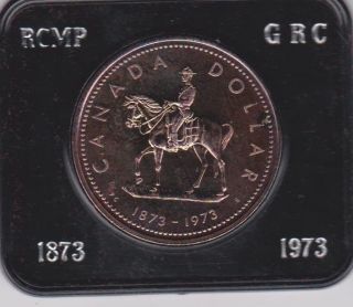 1873 - 1973 Canada Commemorative Silver Dollar Rcmp Anniversary photo