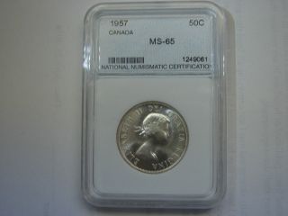 1957 Canada 50 Cent Certified Ms - 65 photo